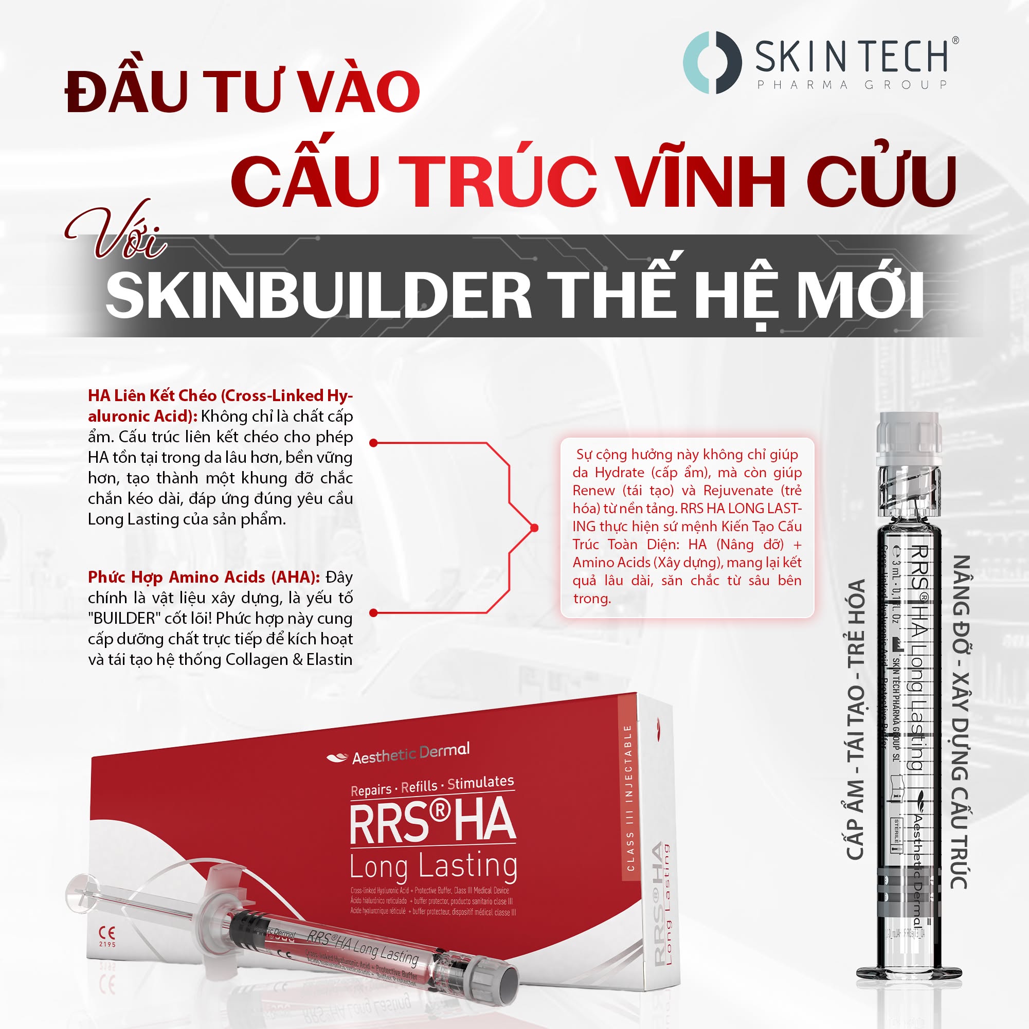SkinTech RRS HA Long Lasting – Hoạt Chất HA Liên Kết Chéo Nâng Cơ Và Trẻ Hóa Da