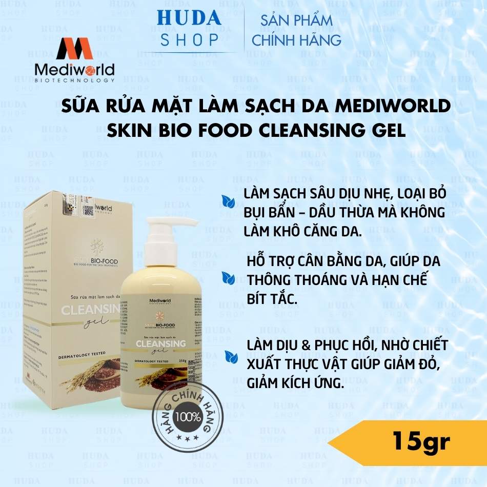 Sữa rửa mặt làm sạch da MEDIWORLD SKIN BIO FOOD CLEANSING GEL