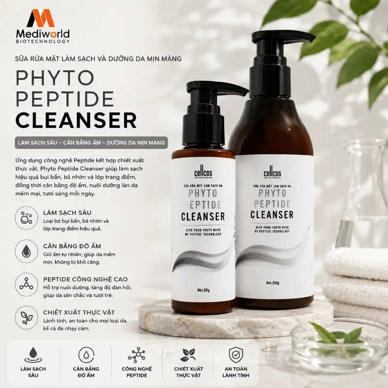 Sữa rửa mặt làm sạch da Mediworld Phyto Peptide Cleanser