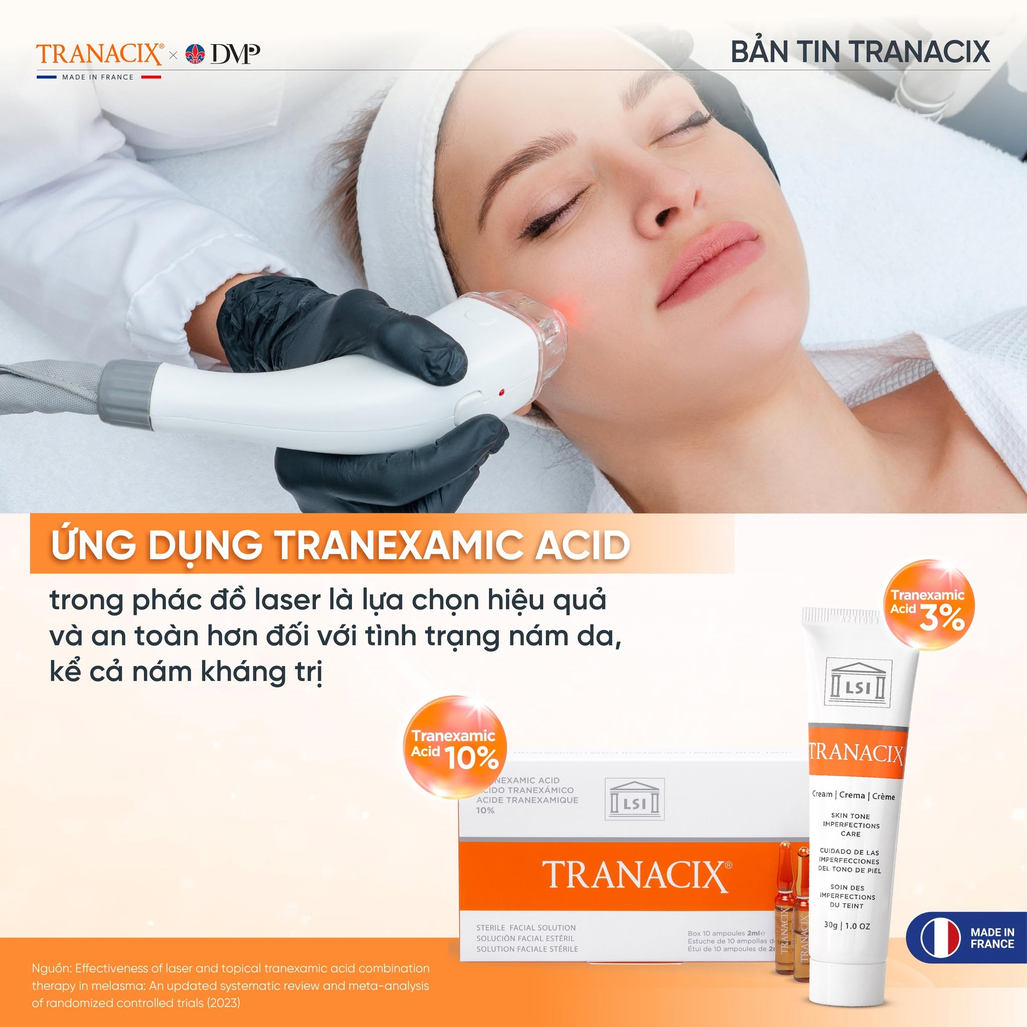 Tinh Chất Meso Hỗ Trợ Mờ Nám, Cải Thiện Sắc Tố Da Tranacix 10% 2ml Chính Hãng