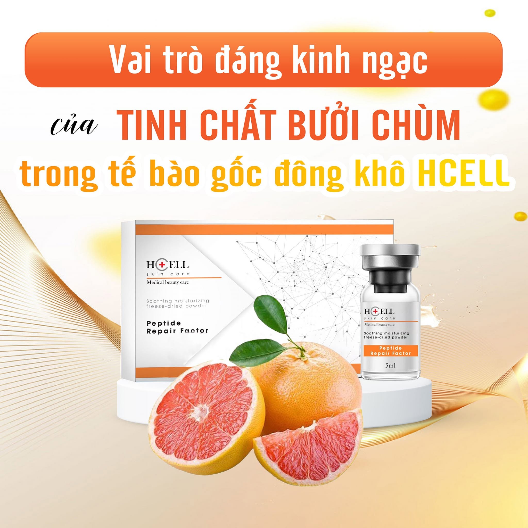 Tế Bào Gốc Hcell Đông Khô Peptide Repair Factor nuôi dưỡng, tái tạo phục hồi da