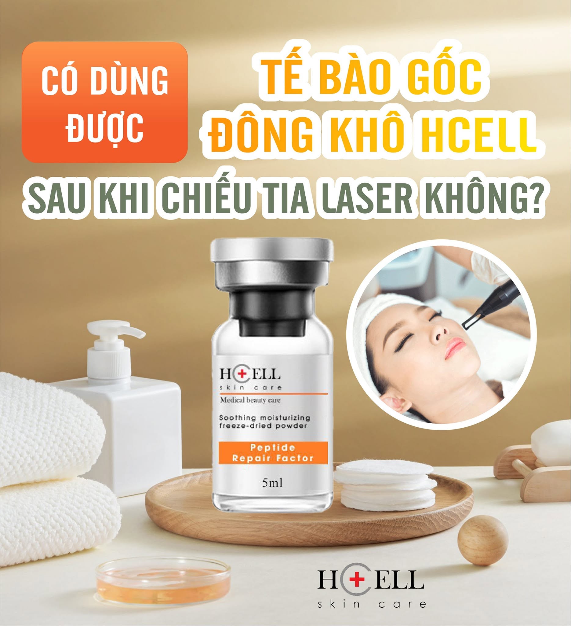 Tế Bào Gốc Hcell Đông Khô Peptide Repair Factor nuôi dưỡng, tái tạo phục hồi da