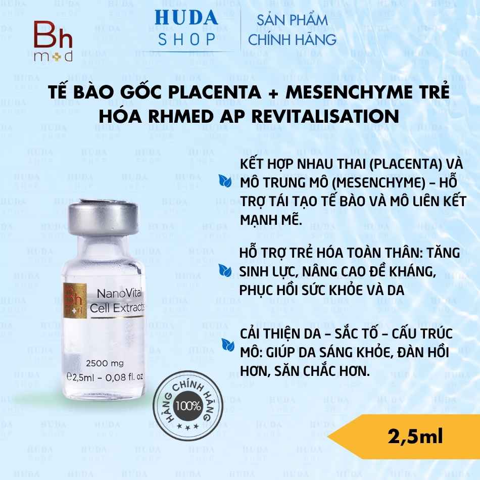 Tế bào gốc Placenta + Mesenchyme trẻ hóa Rhmed AP Revitalisation