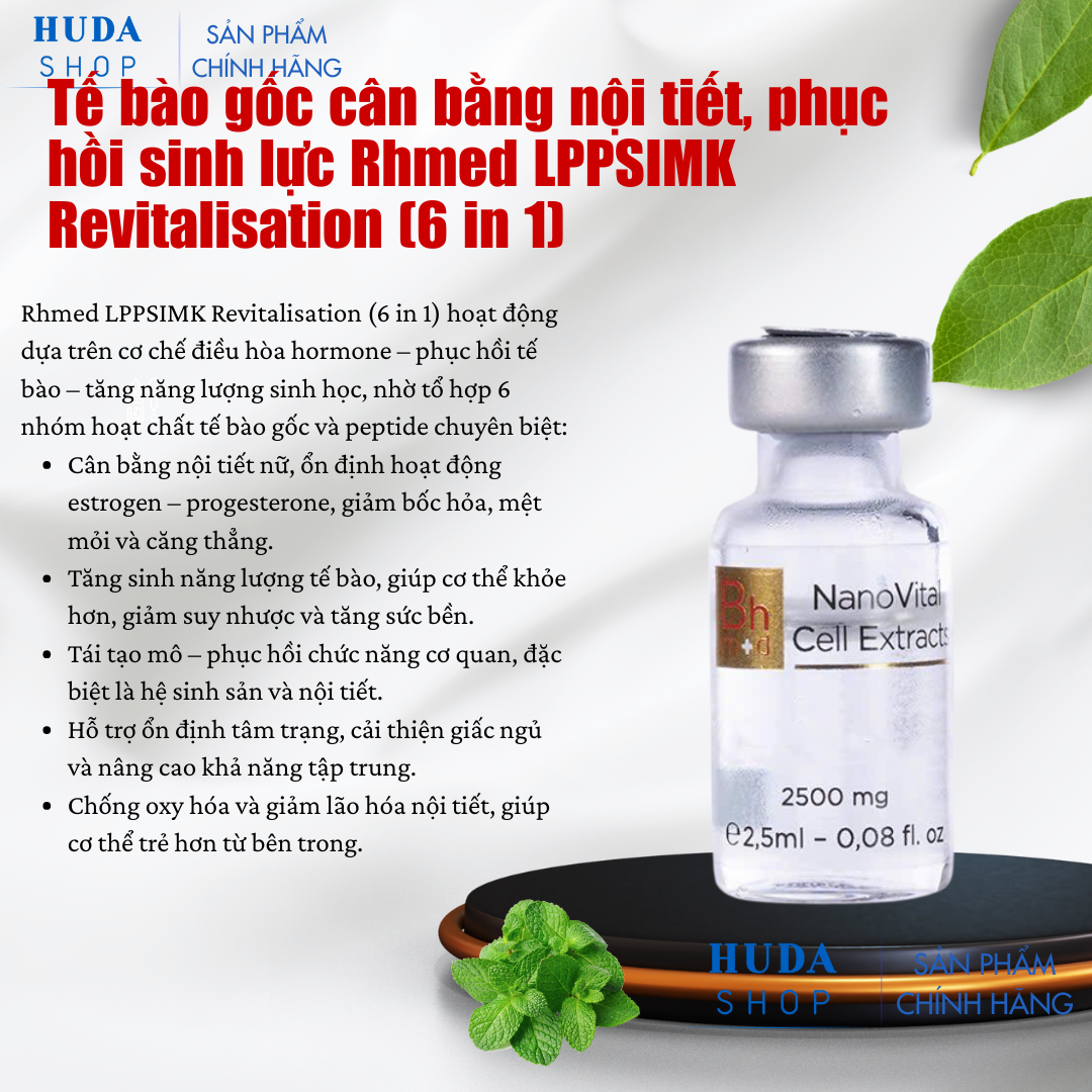 Tế bào gốc cân bằng nội tiết, phục hồi sinh lực Rhmed LPPSIMK Revitalisation (6 in 1)
