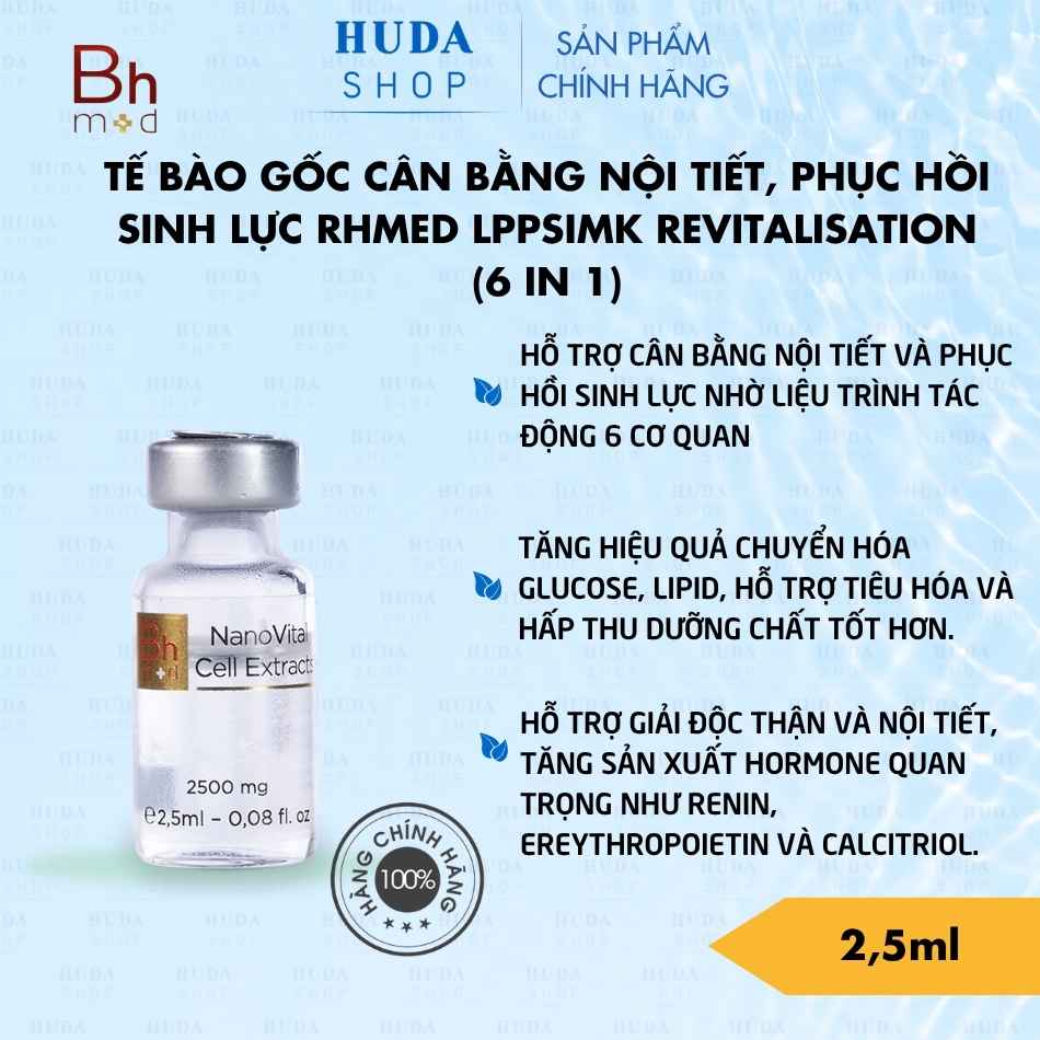 Tế bào gốc cân bằng nội tiết, phục hồi sinh lực Rhmed LPPSIMK Revitalisation (6 in 1)