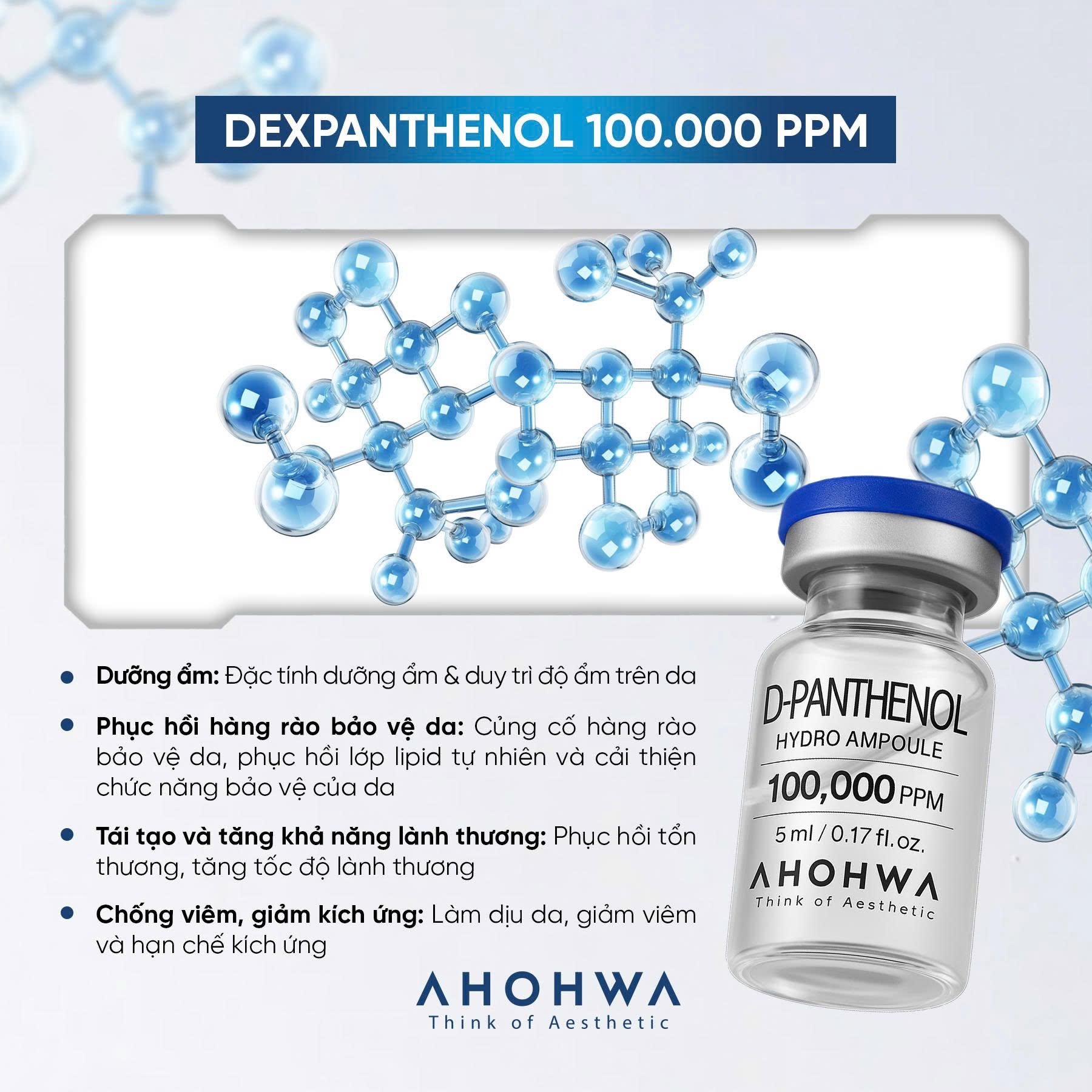 Tế bào gốc kháng viêm phục hồi tái tạo da nhạy cảm sau xâm lấn Ahohwa D-Panthenol Hydro Ampoule