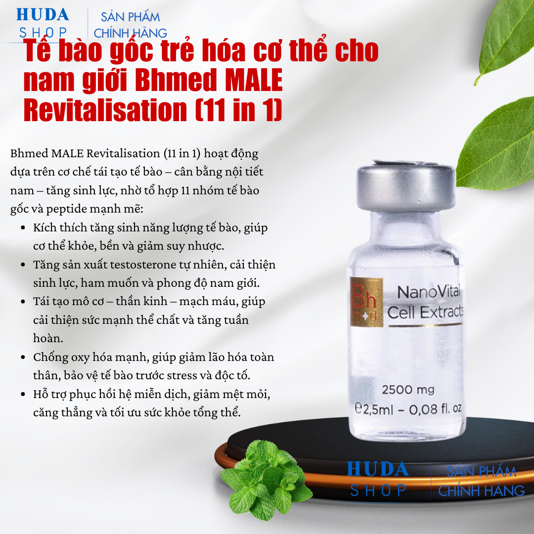 Tế bào gốc trẻ hóa cơ thể cho nam giới Bhmed MALE Revitalisation (11 in 1)