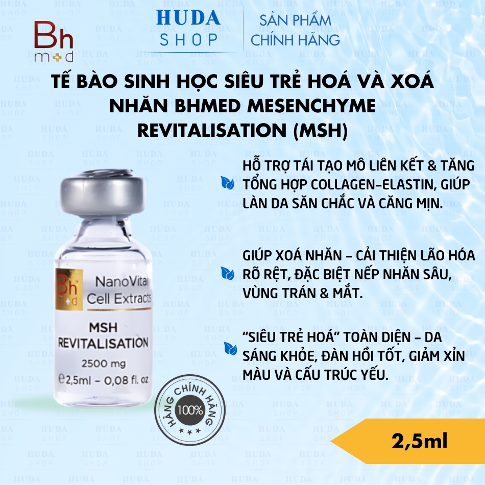 Tế bào sinh học siêu trẻ hoá và xoá nhăn Bhmed MESENCHYME REVITALISATION (MSH)