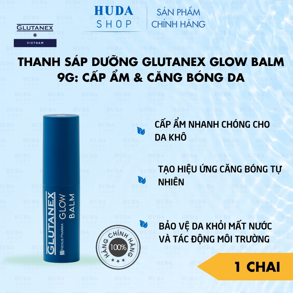 Thanh Sáp Dưỡng Glutanex Glow Balm 9g: Cấp Ẩm & Căng Bóng Da