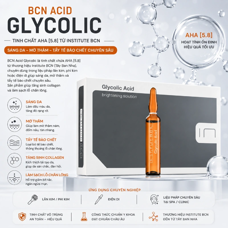 Tinh Chất BCN Acid Glycolic Tây Ban Nha trắng da mờ thâm mụn