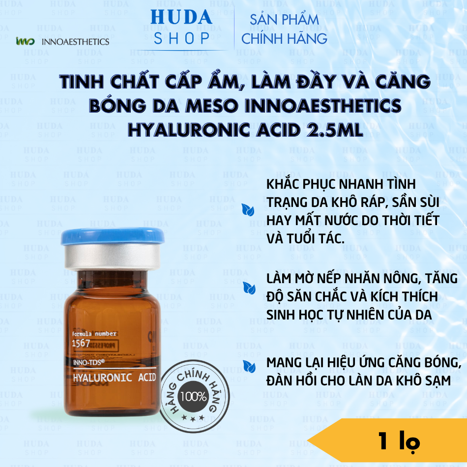 Tinh Chất Cấp Ẩm, Làm Đầy Và Căng Bóng Da Meso Innoaesthetics Hyaluronic Acid 2.5ml