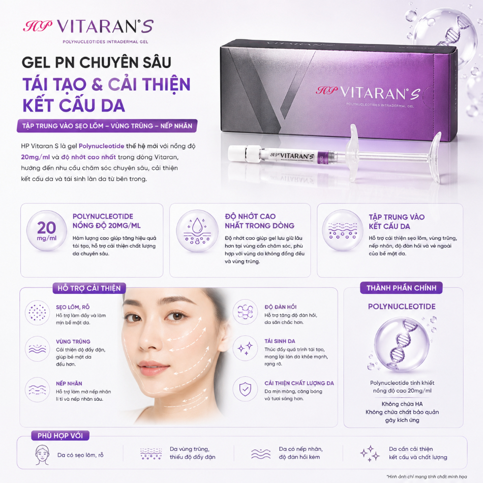 Tinh Chất Chăm Sóc Da Chuyên Sâu, Cải Thiện Sẹo Lõm HP Vitaran S 2ml