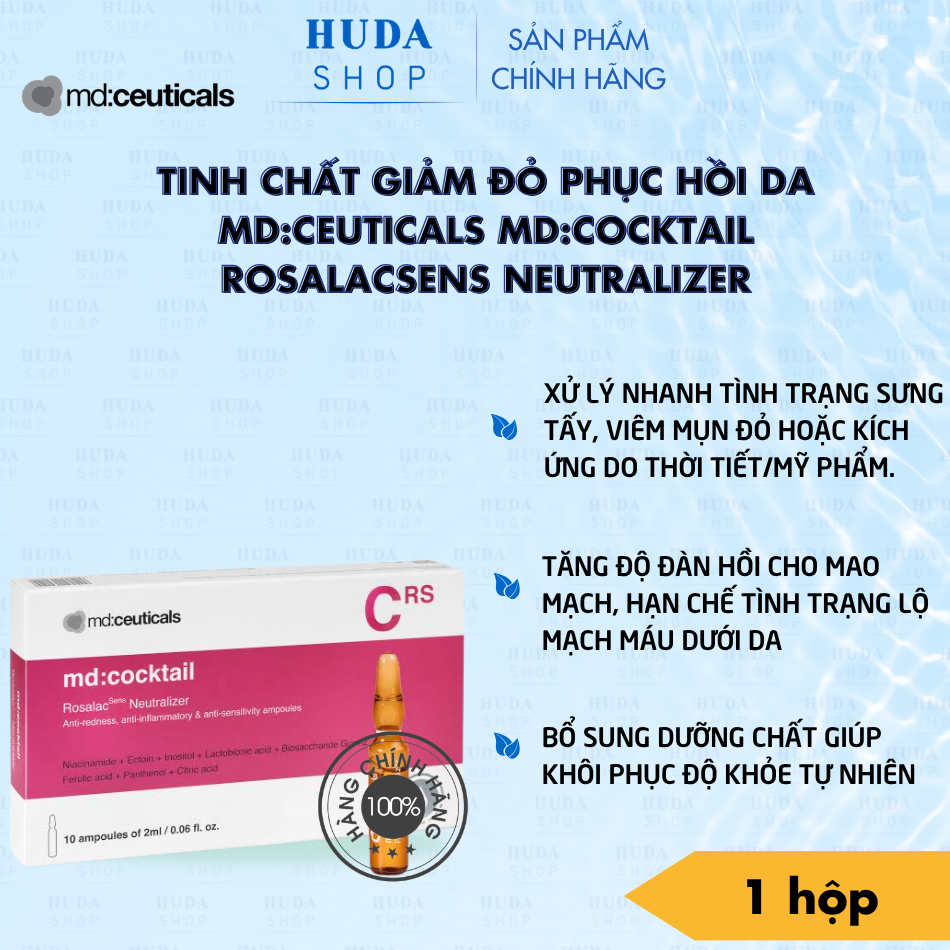 Tinh Chất Giảm Đỏ Phục Hồi Da MD:Ceuticals MD:Cocktail RosalacSens Neutralizer