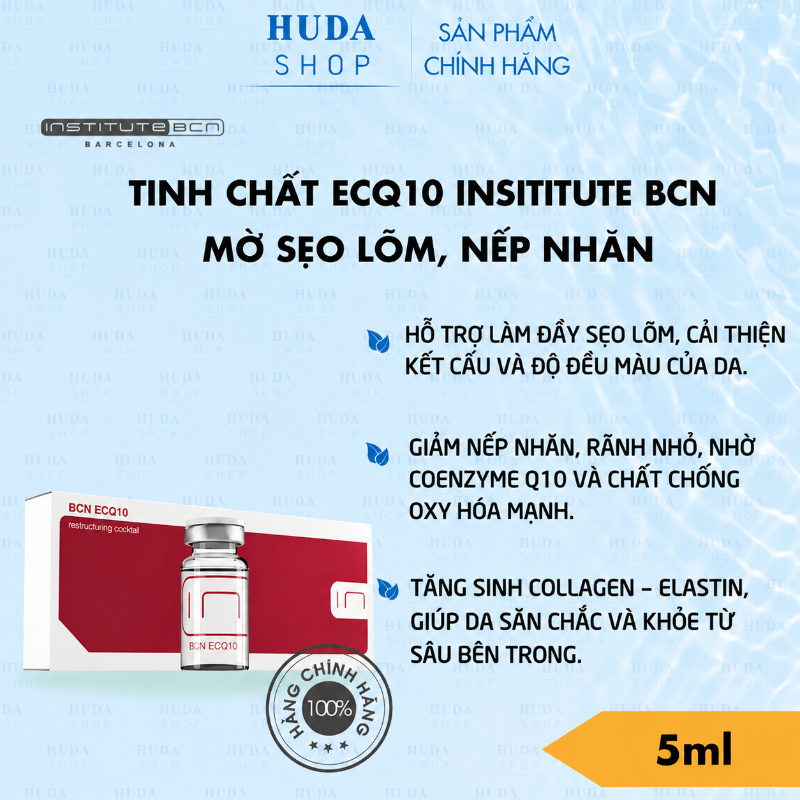 Tinh Chất Hỗ Trợ Cải Thiện Sẹo Lõm, Nếp Nhăn & Trẻ Hóa Da ECQ10 Institute BCN Chính Hãng