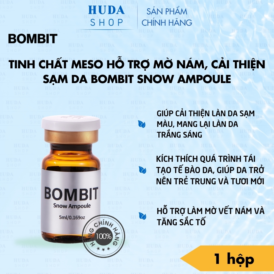 Tinh Chất Meso Hỗ Trợ Mờ Nám, Cải Thiện Sạm Da & Làm Sáng Da BOMBIT Snow Ampoule Chính Hãng