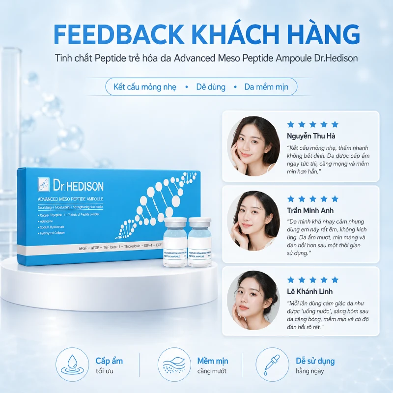 Tinh Chất Peptide Trẻ Hóa Da Dr.Hedison Advanced Meso Peptide Ampoule 1 lọ 5ml Chính Hãng