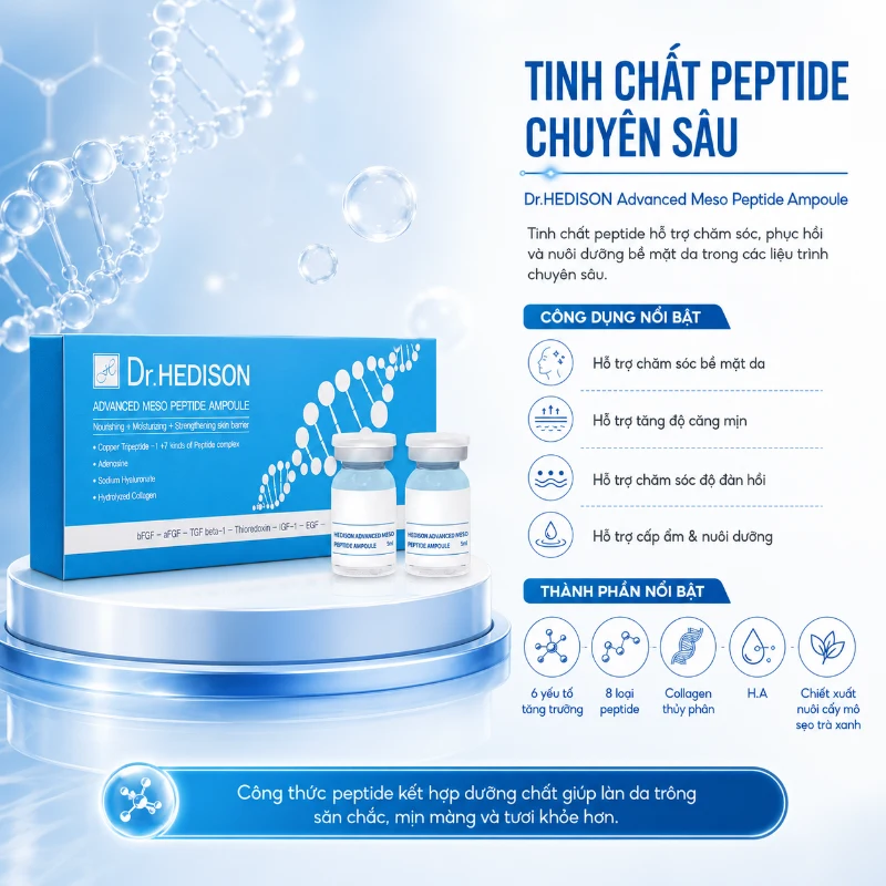 Tinh Chất Peptide Trẻ Hóa Da Dr.Hedison Advanced Meso Peptide Ampoule 1 lọ 5ml Chính Hãng