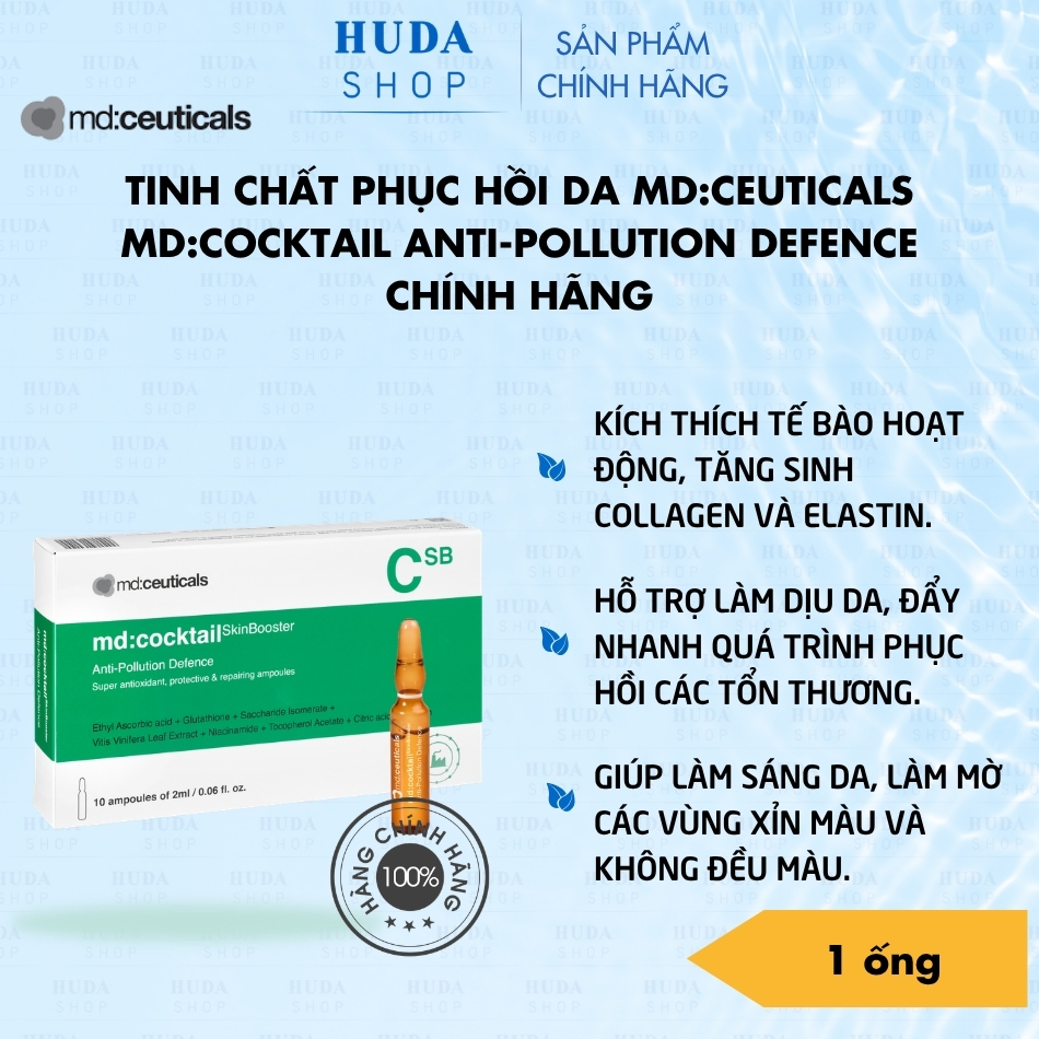 Tinh Chất Phục Hồi Da MD:Ceuticals MD:Cocktail Anti-Pollution Defence Chính Hãng