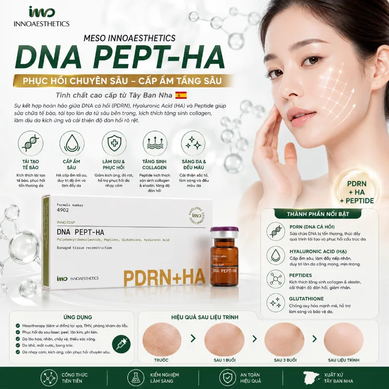 Tinh Chất Phục Hồi, Tái Tạo Và Trẻ Hóa Da Meso Innoaesthetics DNA PEPT-HA