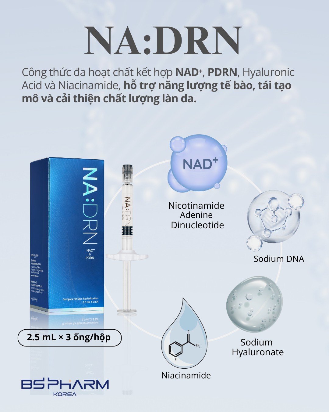 Tinh Chất Tiêm Trẻ Hóa NA:DRN: Chuẩn Mực Tái Tạo Da Sinh Học Từ Hệ Kép NAD+ Và PDRN