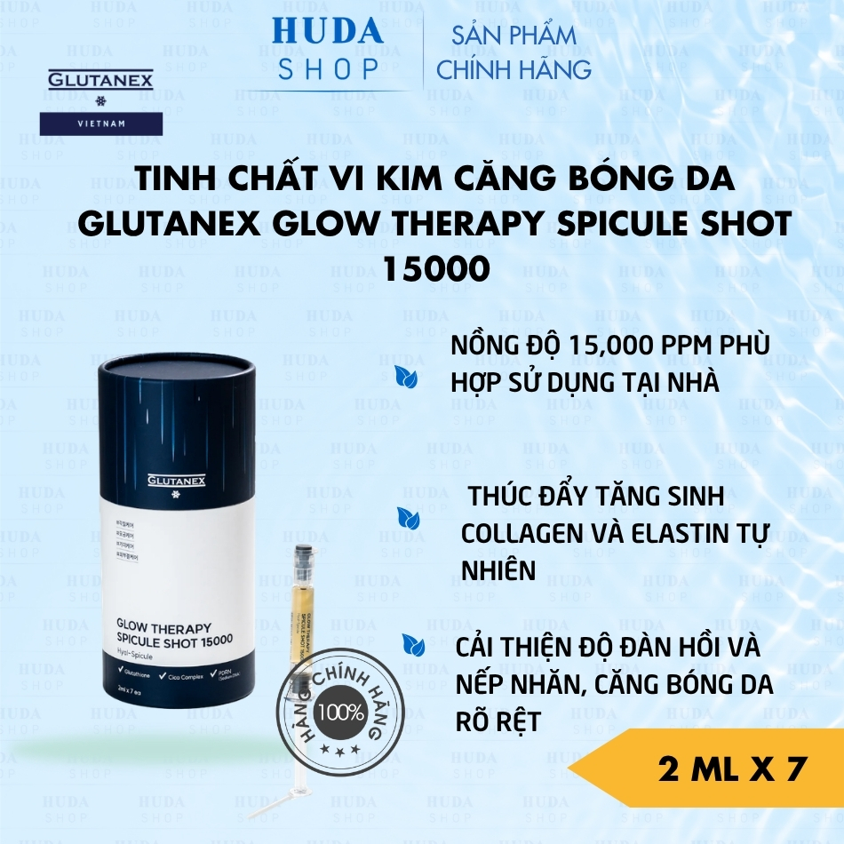 Tinh Chất Vi Kim Căng Bóng Da Glutanex Glow Therapy Spicule Shot 15000