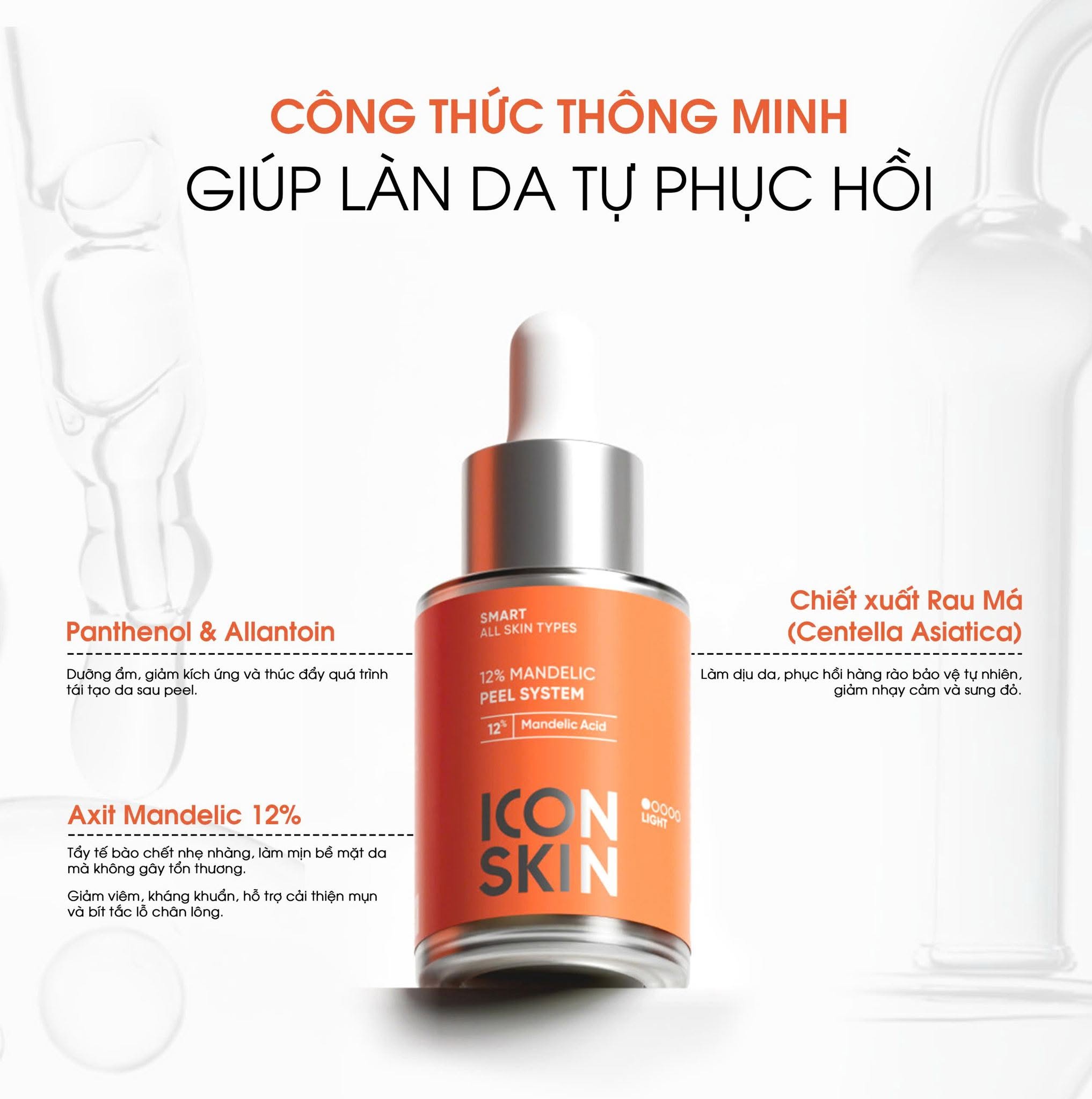 Tinh chất AHA căng bóng da Icon Skin 12% Mandelic Peel System
