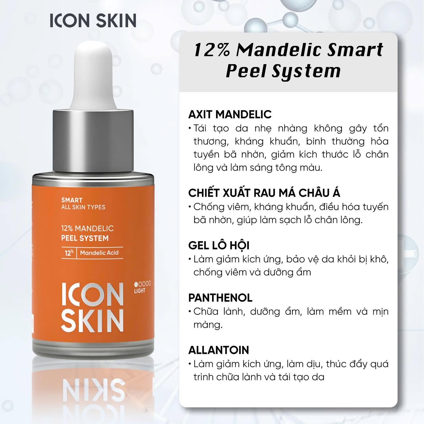 Tinh chất AHA căng bóng da Icon Skin 12% Mandelic Peel System