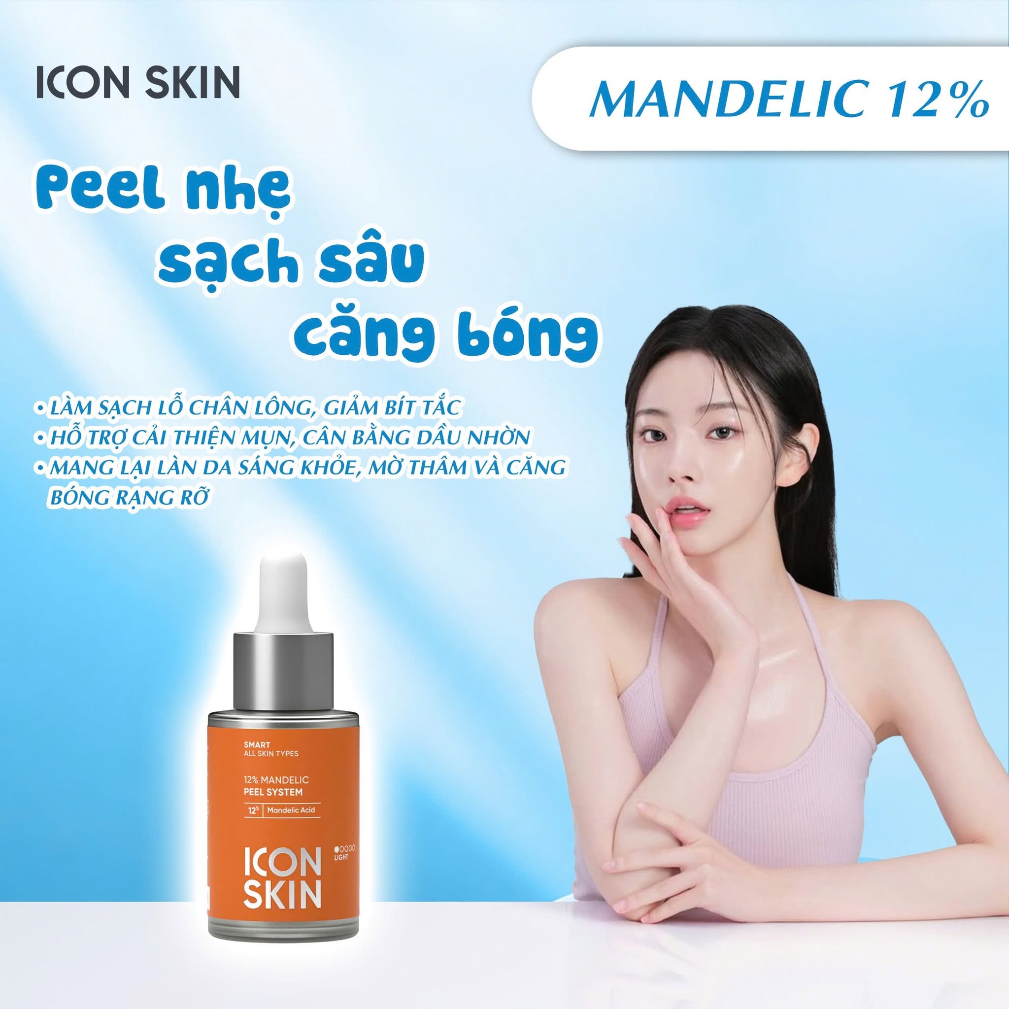 Tinh chất AHA căng bóng da Icon Skin 12% Mandelic Peel System