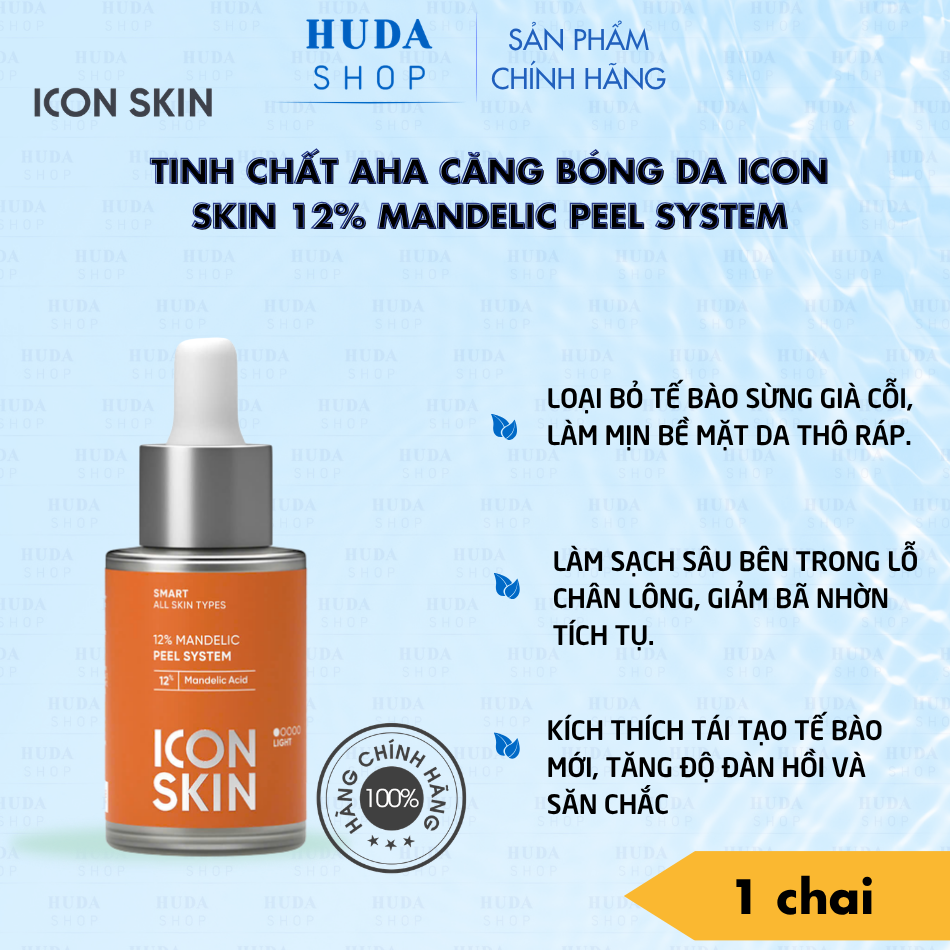 Tinh chất AHA căng bóng da Icon Skin 12% Mandelic Peel System