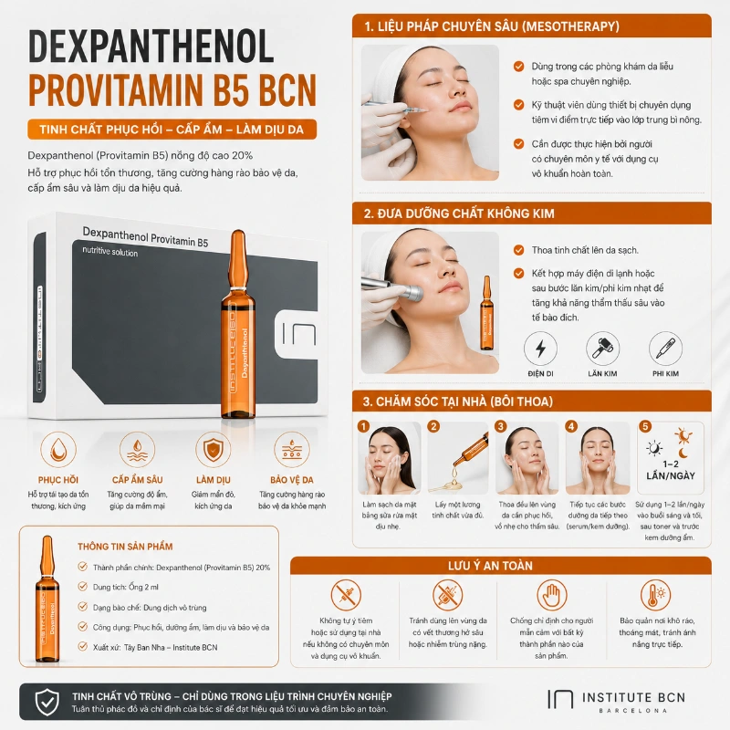 Tinh chất Dexpanthenol Provitamin B5 BCN Tây Ban Nha - Phục hồi da , giữ ẩm, dịu da