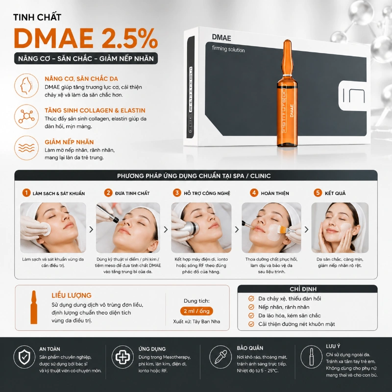Tinh chất Dmae 2.5% Institute BCN phục hồi da hư tổn