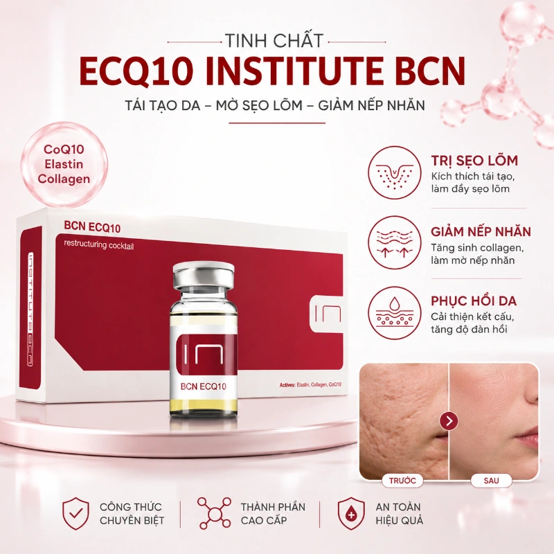 Tinh Chất Hỗ Trợ Cải Thiện Sẹo Lõm, Nếp Nhăn & Trẻ Hóa Da ECQ10 Institute BCN Chính Hãng