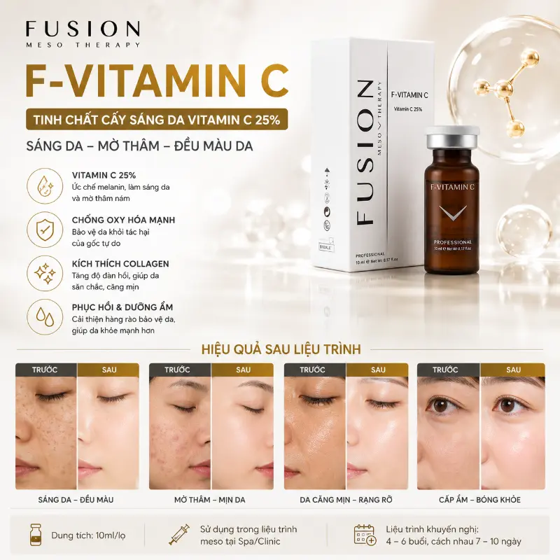 Tinh Chất Hỗ Trợ Cải Thiện Thâm Sạm, Làm Sáng Da Fusion F-Vitamin C Fusion Mesotherapy Chính Hãng