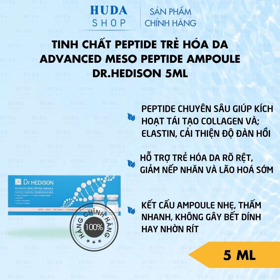 Tinh chất Peptide trẻ hóa da Advanced Meso Peptide Ampoule Dr.hedison 7ml 1 lọ