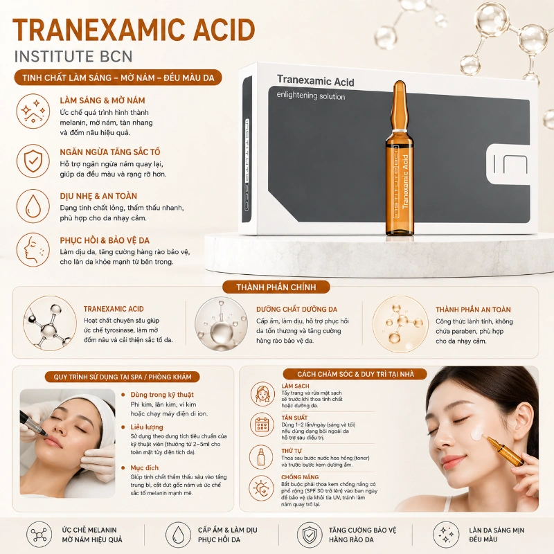 Tinh chất Tranexamic Acid Insititute BCN sáng da, mờ nám