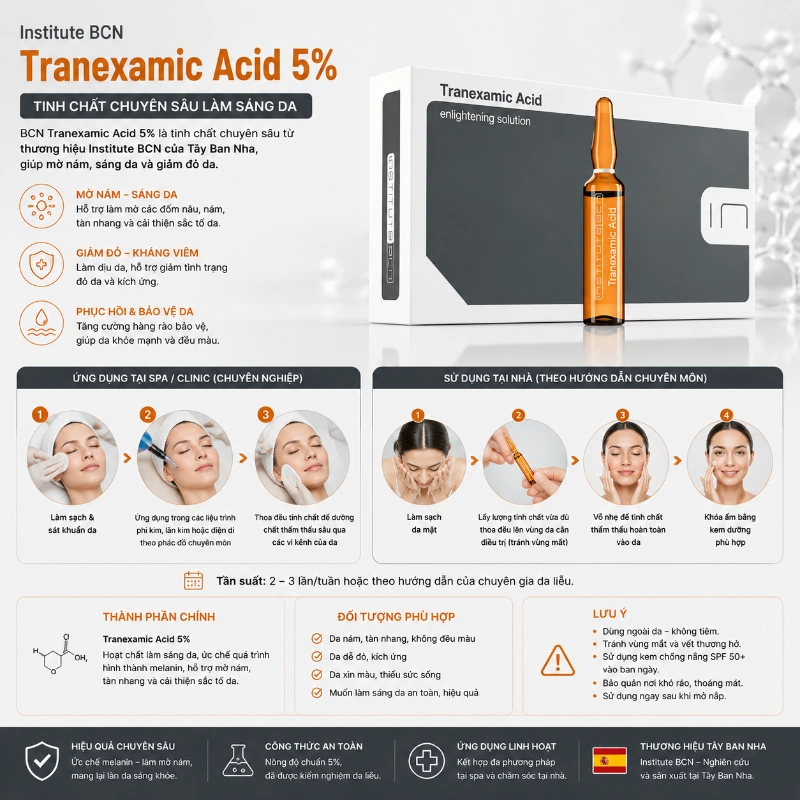 Tinh chất Tranexamic Acid Insititute BCN sáng da, mờ nám
