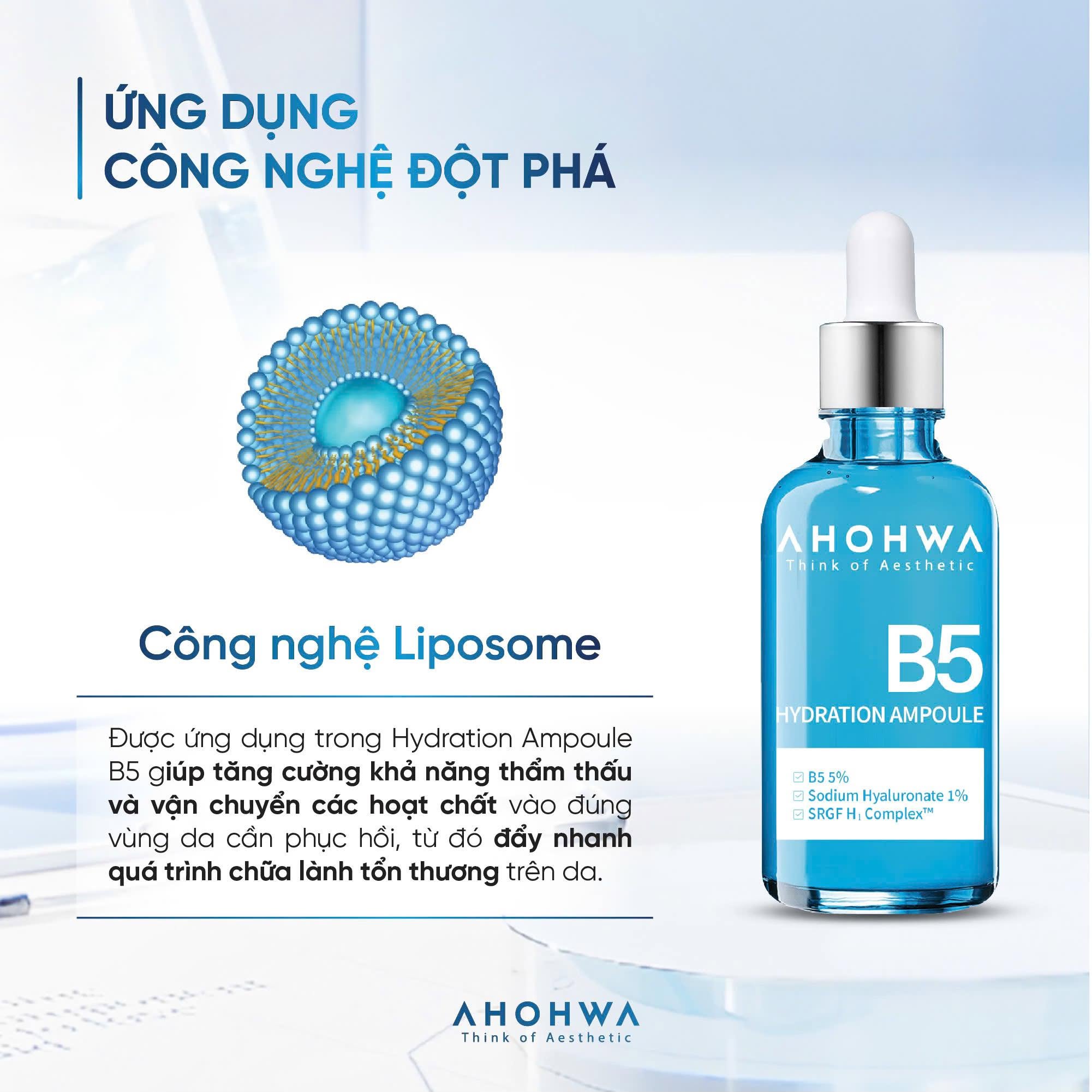 Tinh chất ampoule B5 cấp ẩm phục hồi da Ahohwa Hydration Ampoule B5