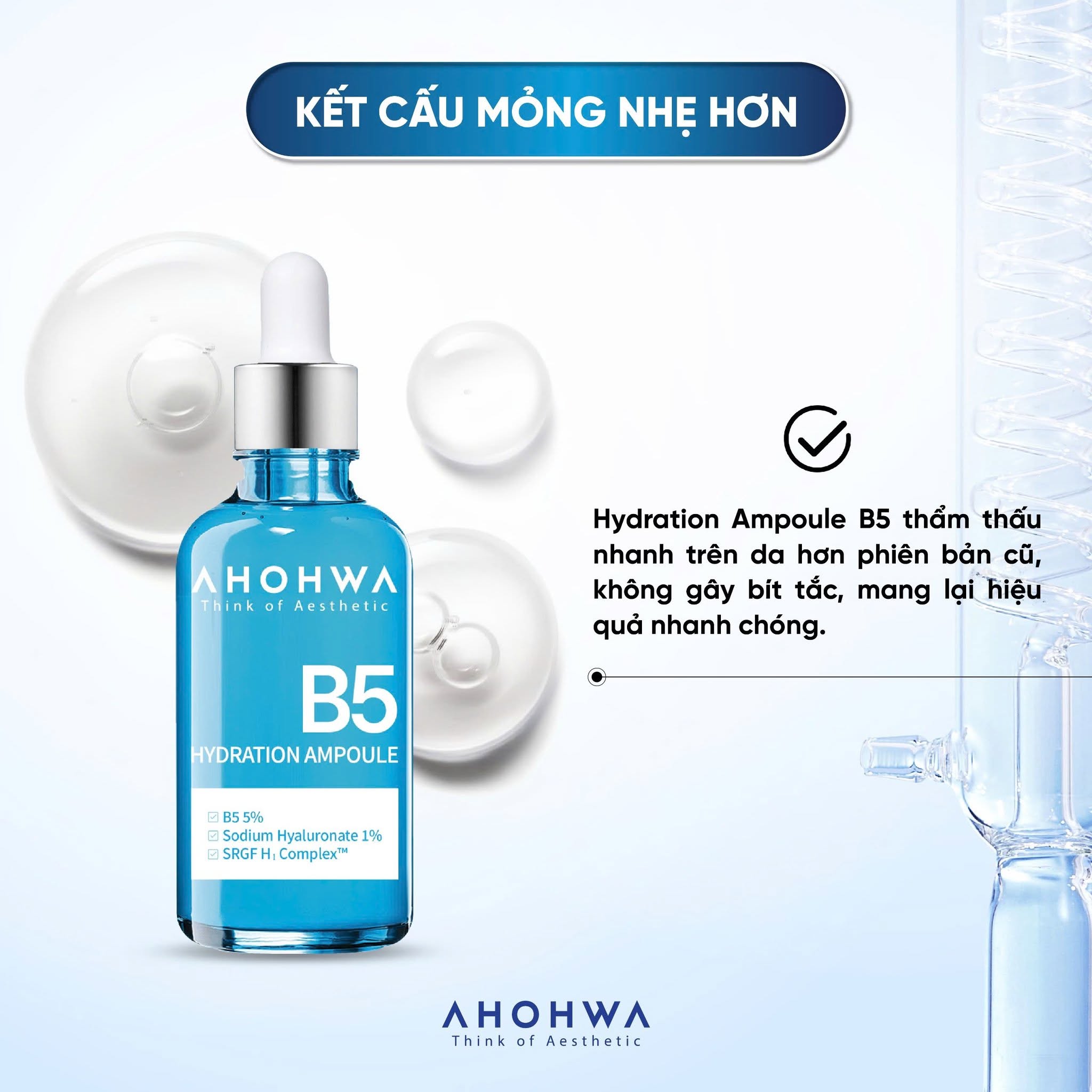 Tinh chất ampoule B5 cấp ẩm phục hồi da Ahohwa Hydration Ampoule B5