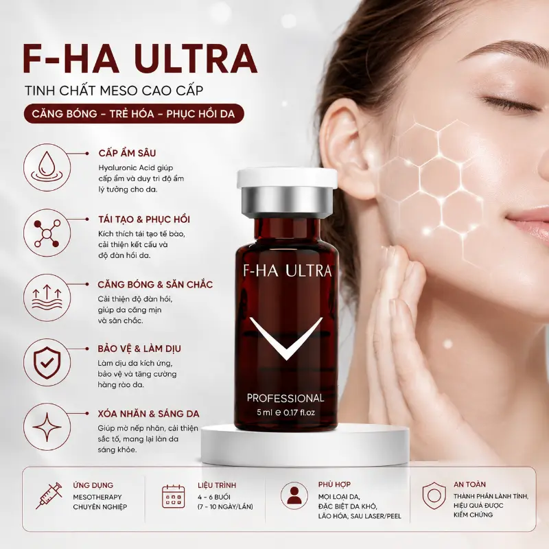 Tinh chất căng bóng, phục hồi, trẻ hóa da F-HA ULTRA 1 lọ 5ml