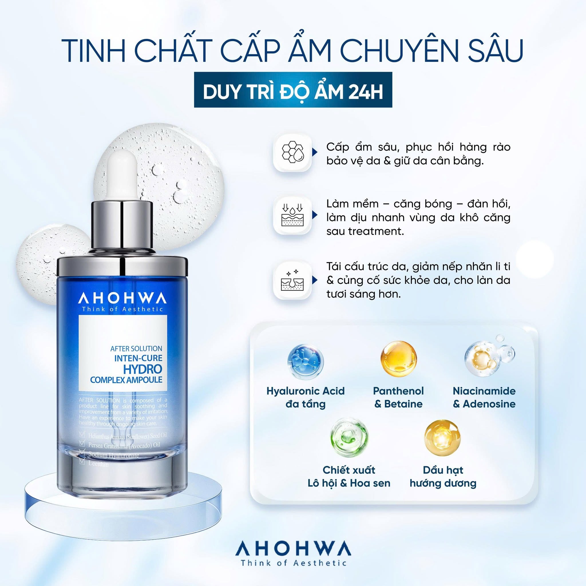 Tinh chất cấp ẩm chuyên sâu Ahohwa After Solution Inten-Cure Hydro Complex Ampoule