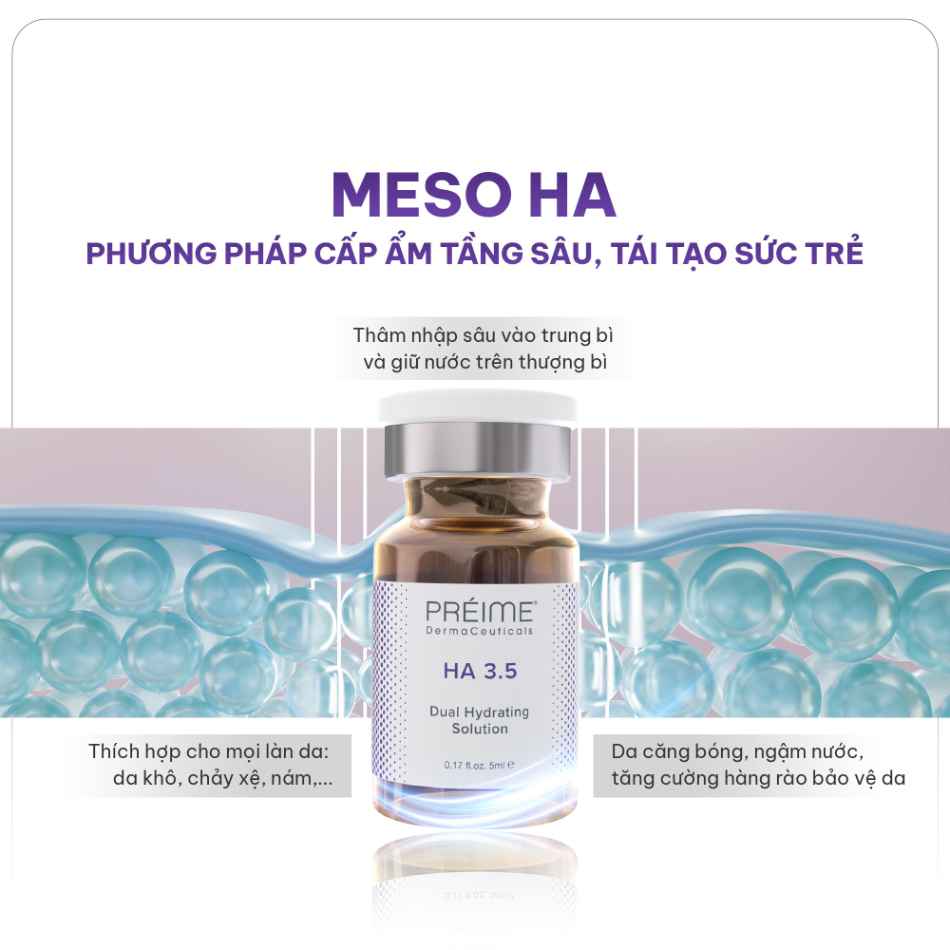 Dung dịch cấp ẩm chuyên sâu căng bóng da Préime DermaCeuticals HA 3.5 Dual Hydrating Solution