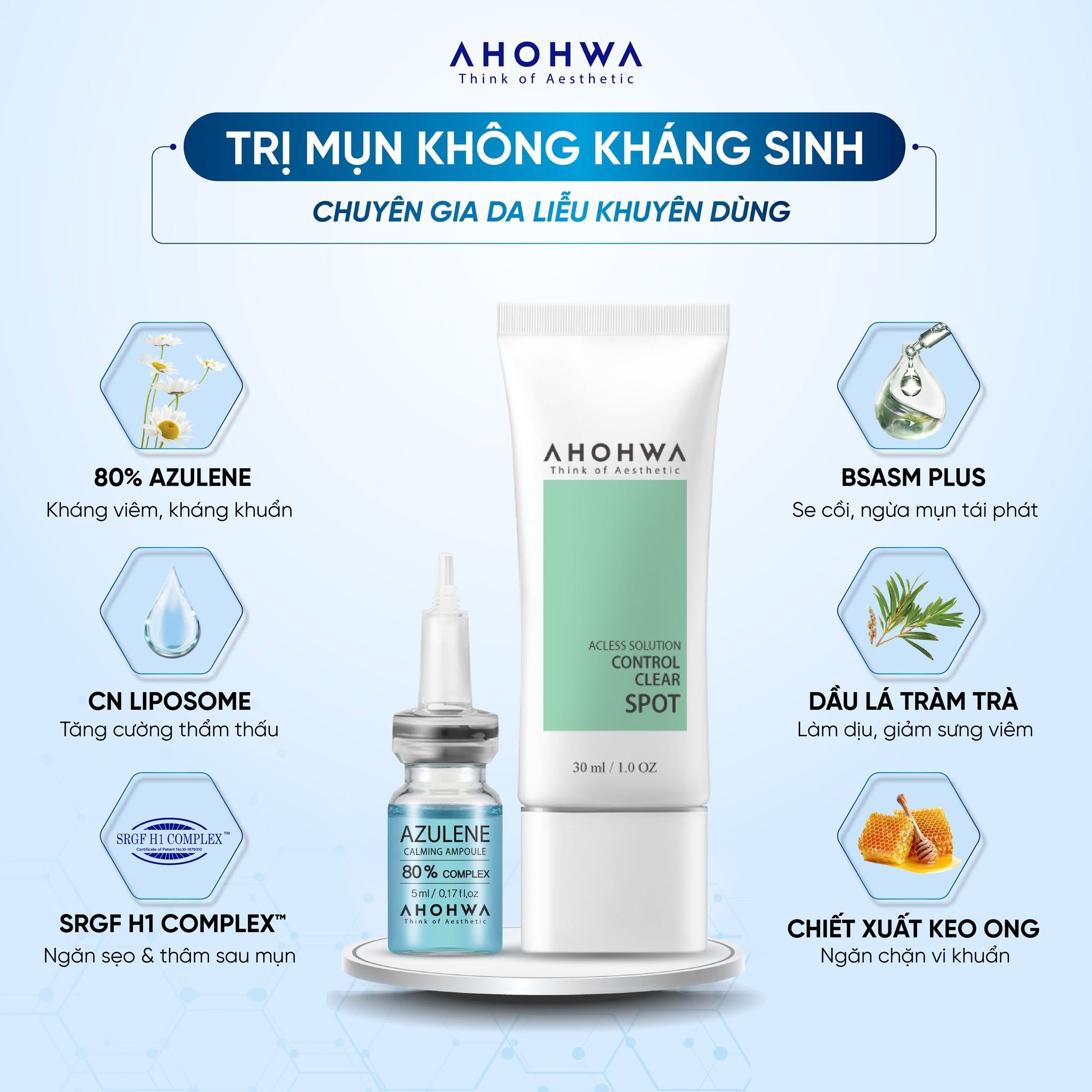 Tinh chất chấm mụn giảm viêm Ahohwa Acless Solution Control Clear Spot
