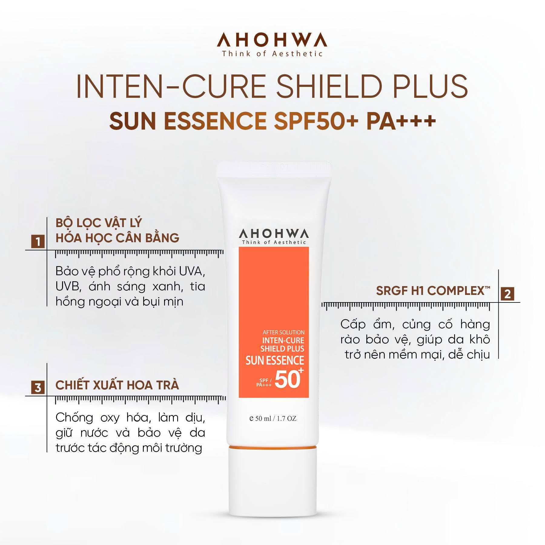 Tinh chất chống nắng vật lý lai hóa học Ahohwa After Solution Inten-Cure Shield Plus Sun Essence SPF50+/Pa+++