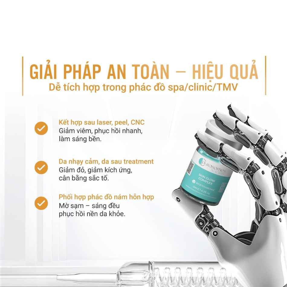 Tinh chất làm mềm da cấp ẩm làm sáng mờ nám Dermoaroma Purasomes SGC100+ Skin Glow Complex
