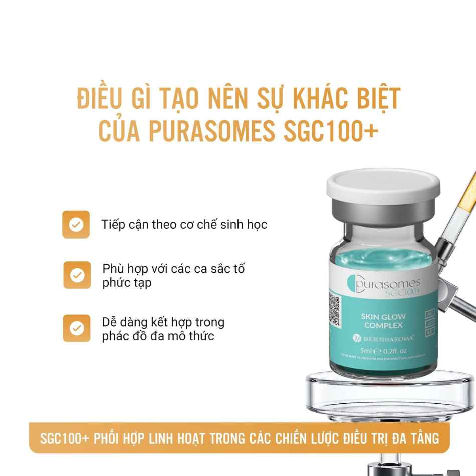 Tinh chất làm mềm da cấp ẩm làm sáng mờ nám Dermoaroma Purasomes SGC100+ Skin Glow Complex