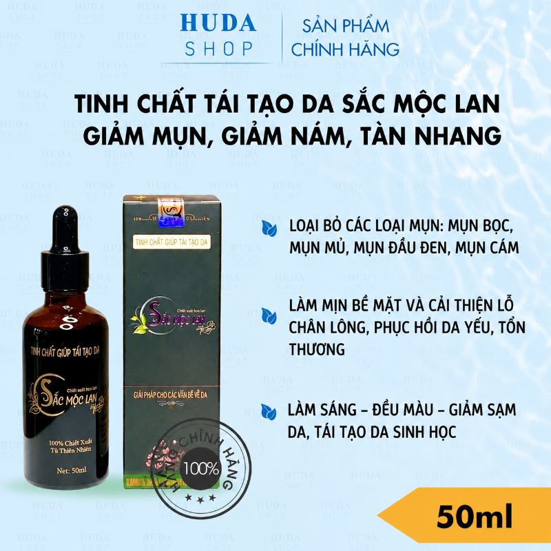 Tinh chất tái tạo da Sắc Mộc Lan hỗ trợ giảm mụn, giảm nám, giảm tàn nhang