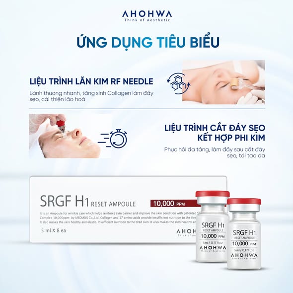 Tinh chất tăng trưởng tế bào gốc Ahohwa SRGF H1 Reset Ampoule