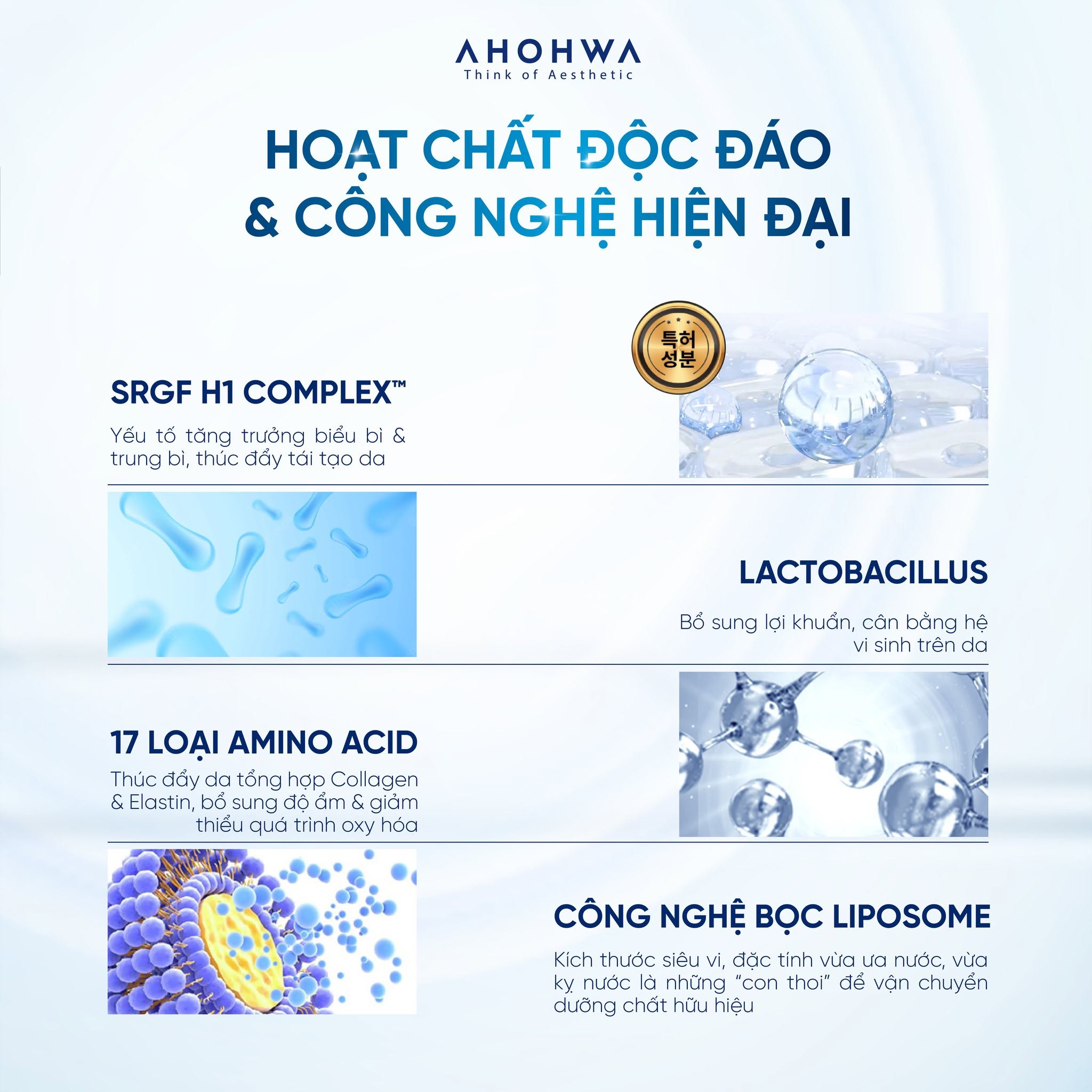 Tinh chất tăng trưởng tế bào gốc Ahohwa SRGF H1 Reset Ampoule