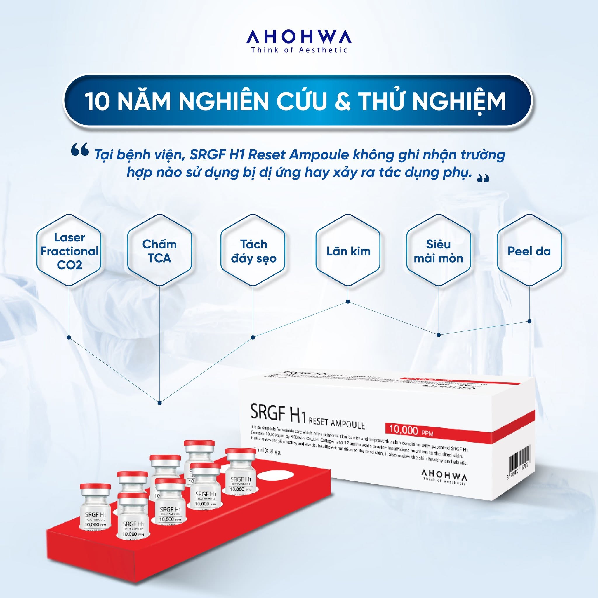 Tinh chất tăng trưởng tế bào gốc Ahohwa SRGF H1 Reset Ampoule