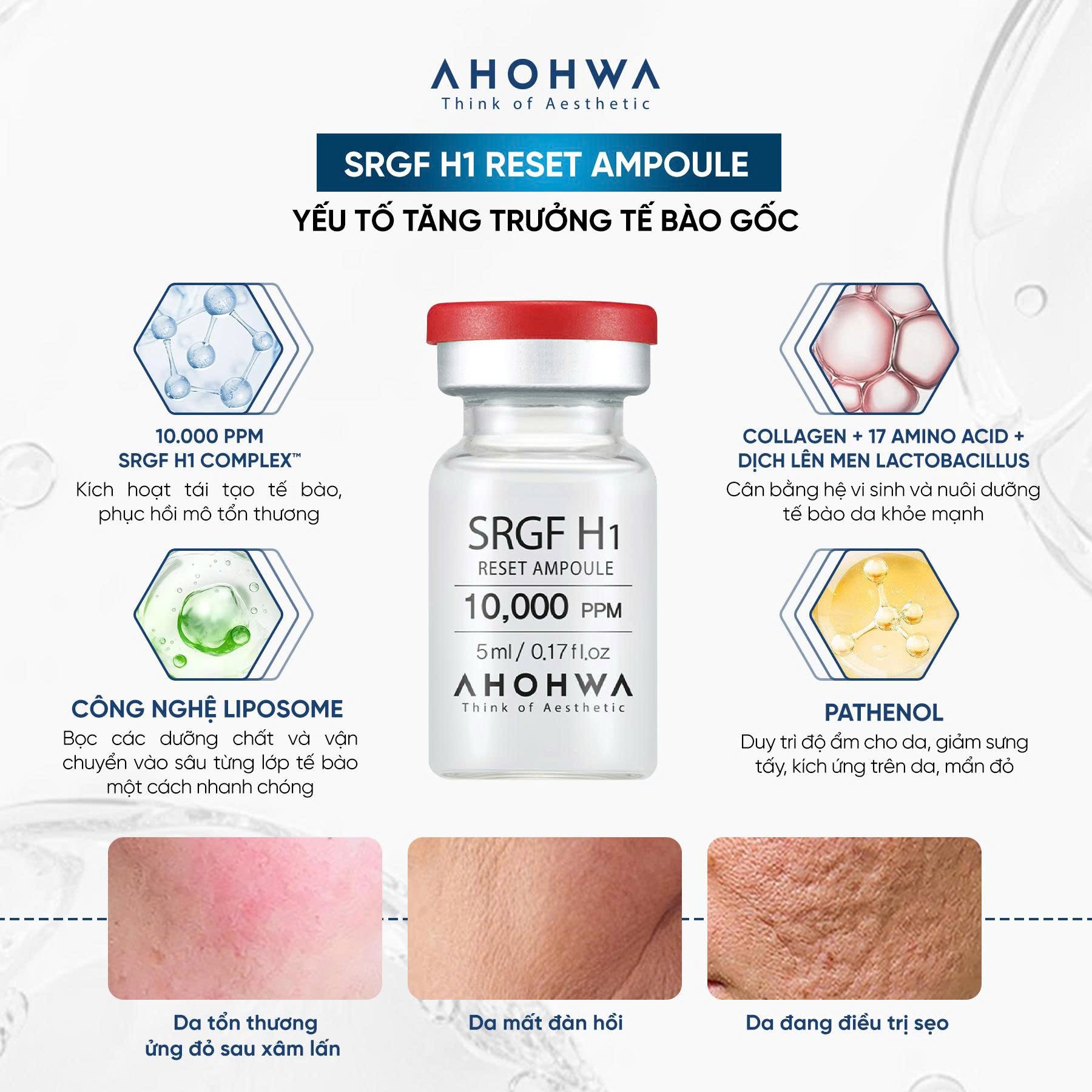 Tinh chất tăng trưởng tế bào gốc Ahohwa SRGF H1 Reset Ampoule
